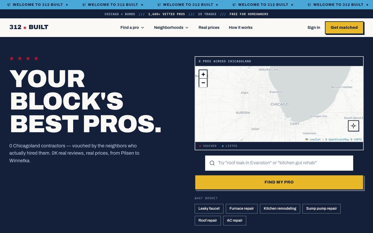 312 Built — website preview